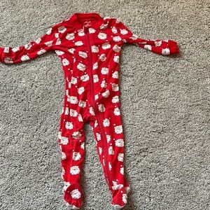 Red Santa Print Kids One Piece